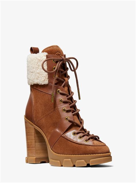 michael kors ridley lace up bootie|Ridley Leather and Sherpa Lace.